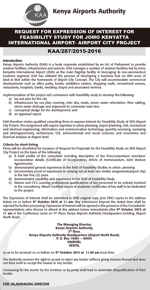 Kenya Airports Authority Tender